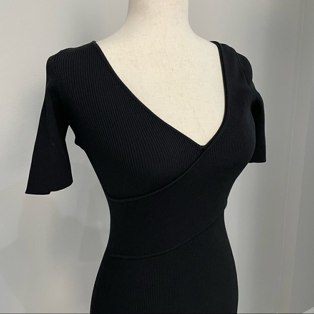𝅺good American Crisscross Bodice Body-Con Dress Black Size 2